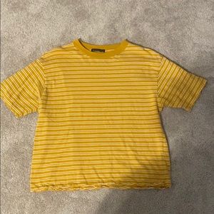 Yellow and white striped brandy melville top